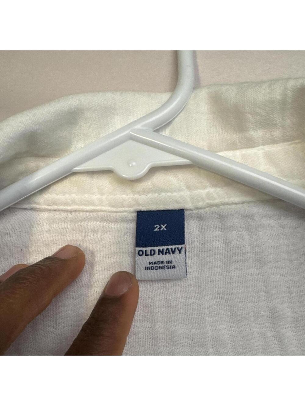 Dreamy White Double-Gauze Oversized Button-Down 2X - Picture 6 of 7
